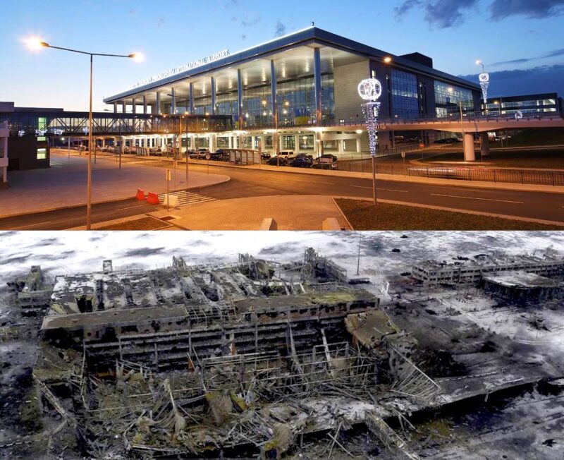 Airport Donetsk (prima e dopo la battaglia)
