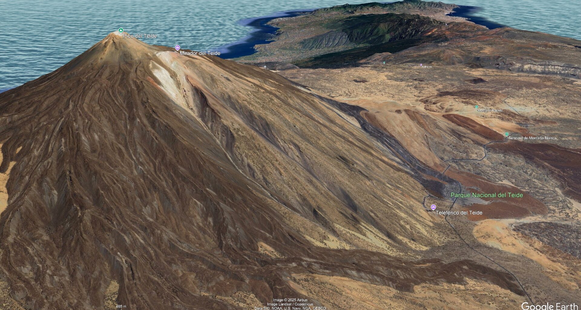 Pico del Teide by Google Earth 2025
