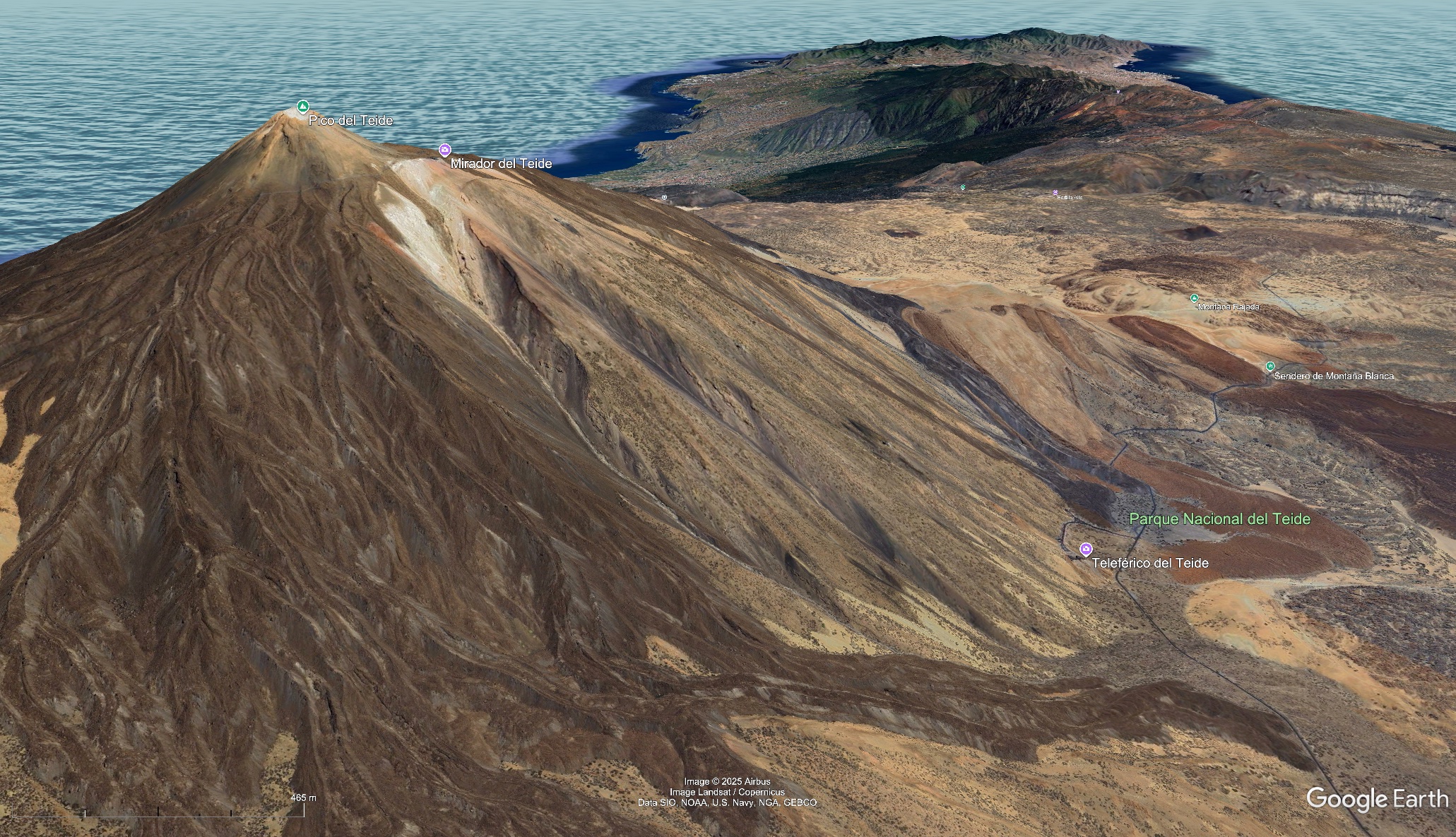 Pico del Teide by Google Earth 2025