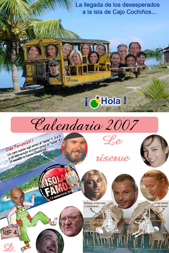 CALENDARIO 2007 dell'ISOLA dei FAMOSI quarta Ediz.