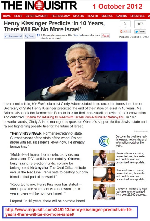 Predizione di H. Kissinger