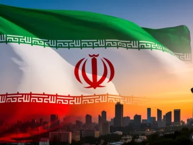 Bandiera su Teheran all'alba