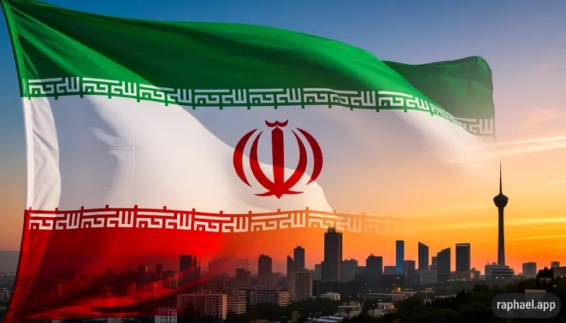 Bandiera su Teheran all'alba