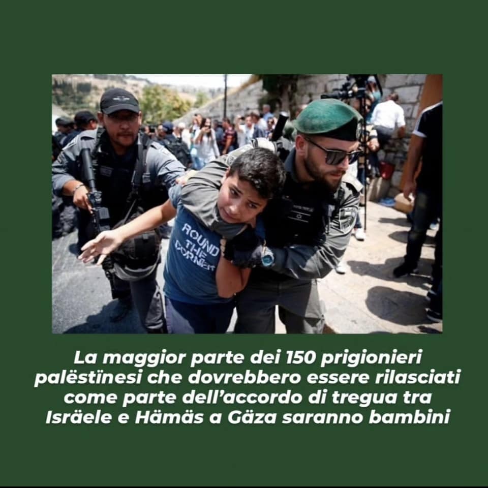 La maggior parte dei 150 prigionieri palestinesi che dovrebbero essere rilasciati come parte dell'accordo di tregua tra Israele e Hamas a Gaza, saranno bambini.