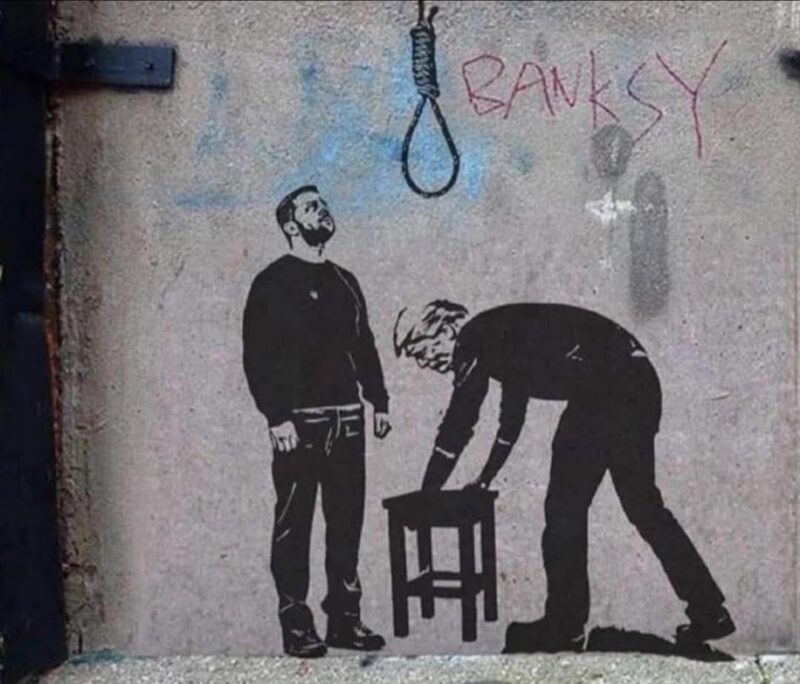 Anche Banksy si è venduto a Putin.