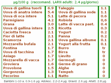 Vitamina B12 nella dieta vegetariana