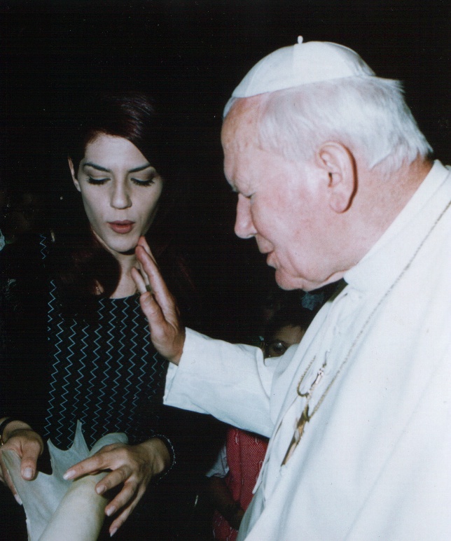 Manuela Villa e Papa Giovanni Paolo II