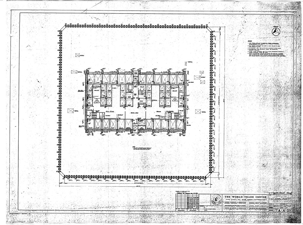 Sezione sesto pianto WTC1 e 2.