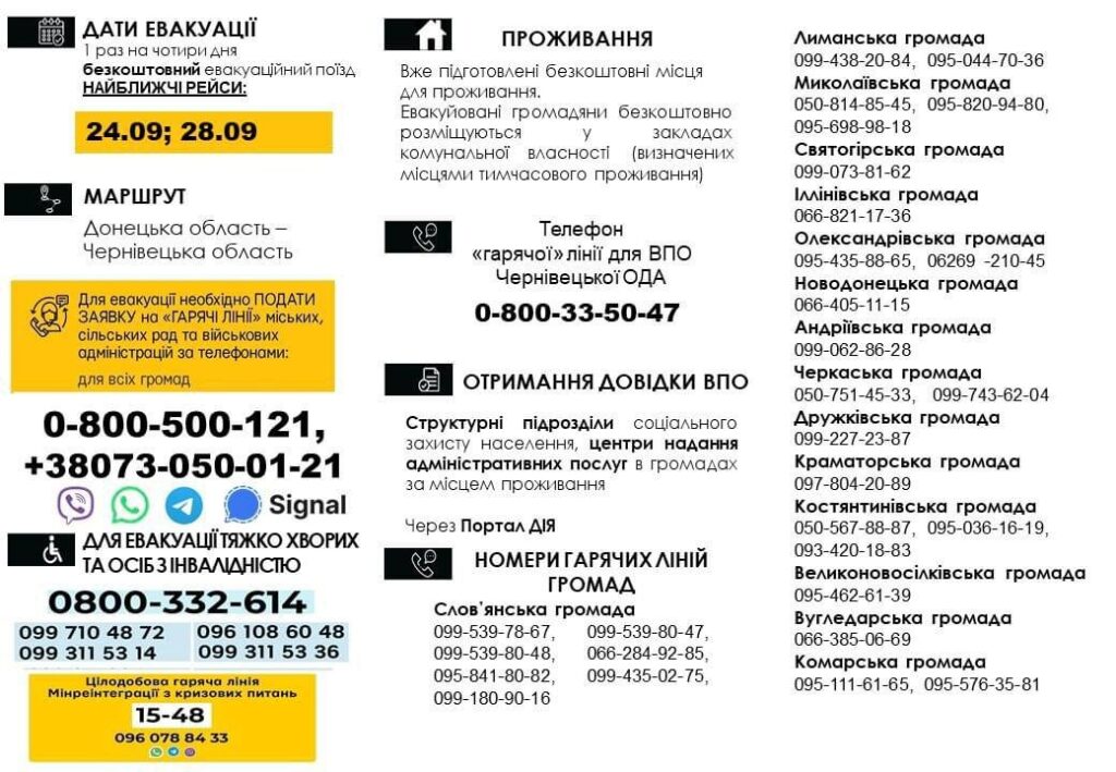 Avviso Evacuazione da Donetsk
