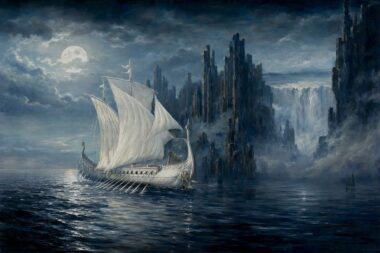 La Nave Bianca - da un racconto di H.P. Lovecraft (Novembre 1919) - Immagine IA