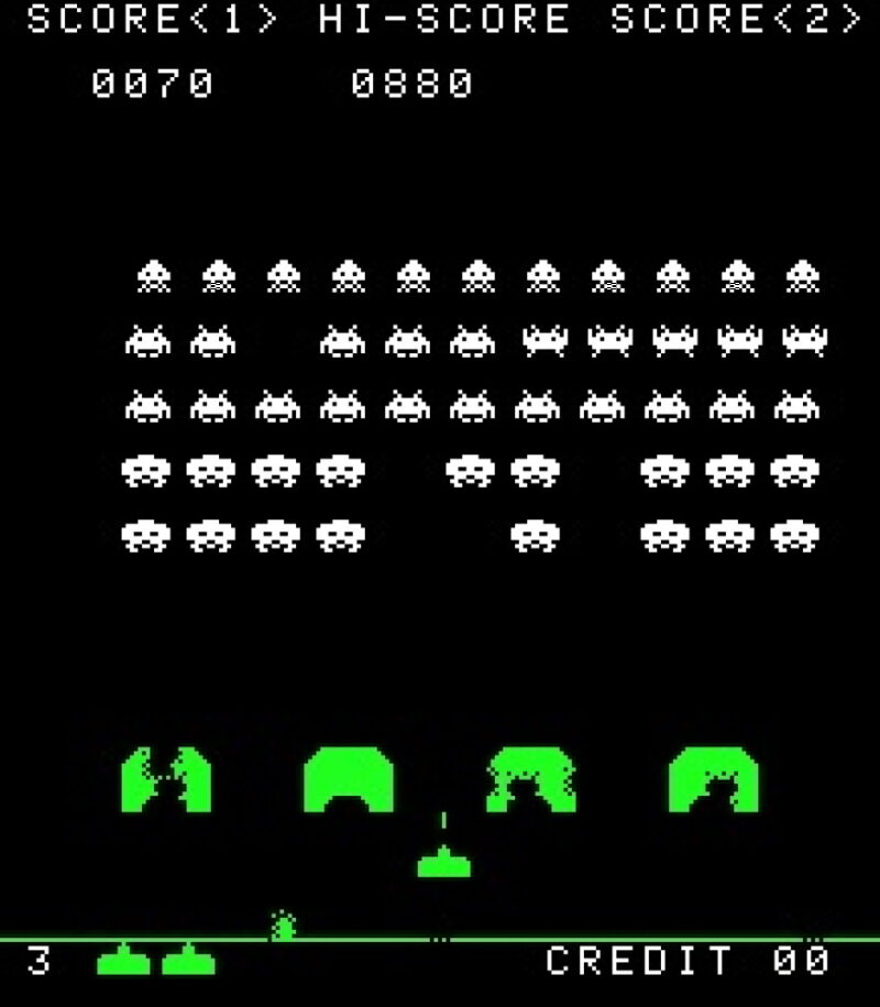 "Space Invaders" gioco da bar degli anni '70