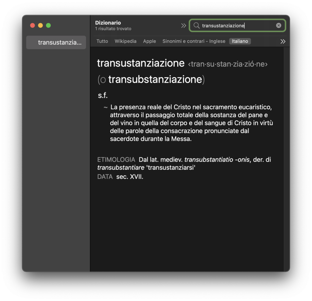 transustanziazione